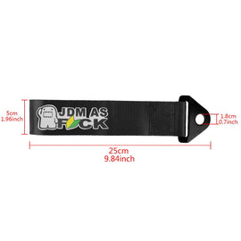 Brand New Jdm As Fck High Strength Black Tow Towing Strap Hook For Front / REAR BUMPER JDM