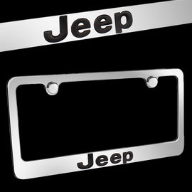 Brand New 1PCS JEEP Chrome Plated Brass License Plate Frame Officially Licensed