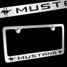 Load image into Gallery viewer, Brand New 1PCS MUSTANG Chrome Plated Brass License Plate Frame Officially Licensed