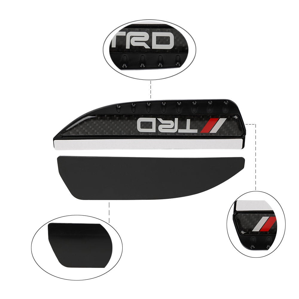 Brand New 2PCS Universal TRD Carbon Fiber Rear View Side Mirror Visor Shade Rain Shield Water Guard
