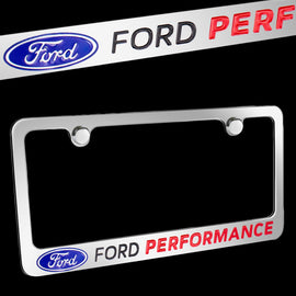 Brand New 1PCS FORD PERFORMANCE Chrome Plated Brass License Plate Frame Officially Licensed