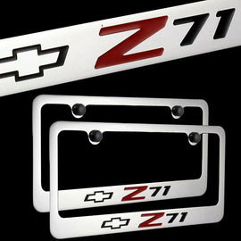Brand New 2PCS Z71 Chrome Plated Brass License Plate Frame Officially Licensed