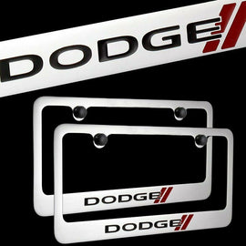 Brand New 2PCS Dodge Chrome Plated Brass License Plate Frame Officially Licensed
