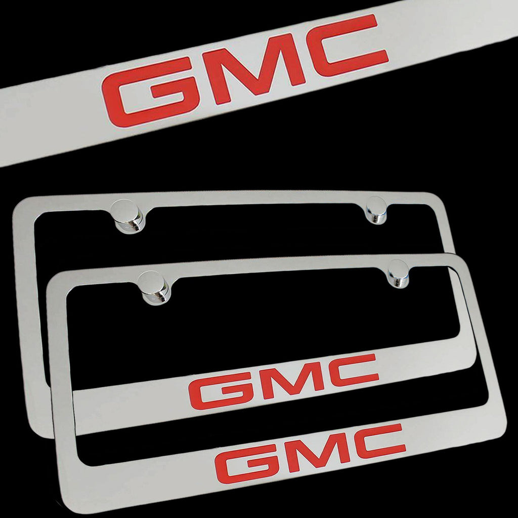 Brand New 2PCS GMC Chrome Plated Brass License Plate Frame Officially Licensed