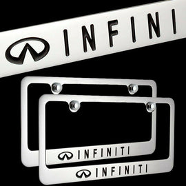 Brand New 2PCS INFINITI Chrome Plated Brass License Plate Frame Officially Licensed