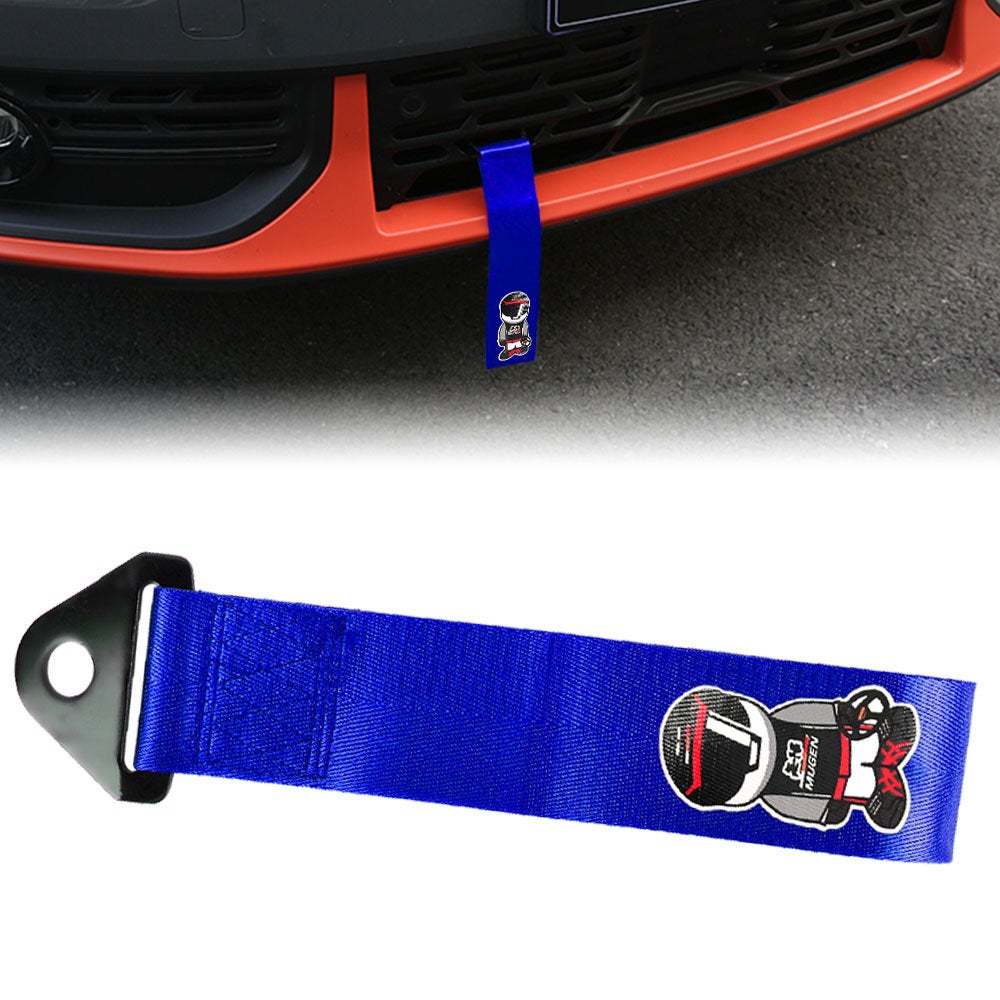 Brand New Mugen Racer High Strength Blue Tow Towing Strap Hook For Front / REAR BUMPER JDM