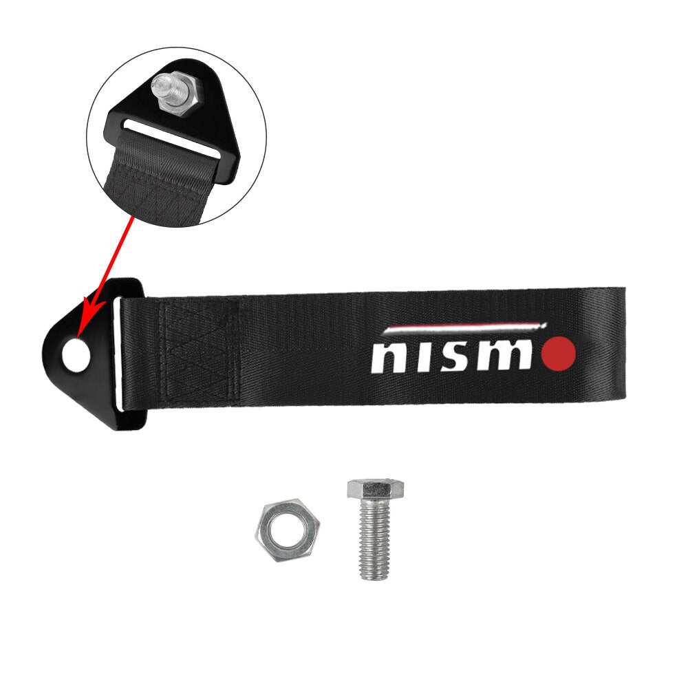 Brand New Nismo High Strength Black Tow Towing Strap Hook For Front / REAR BUMPER JDM