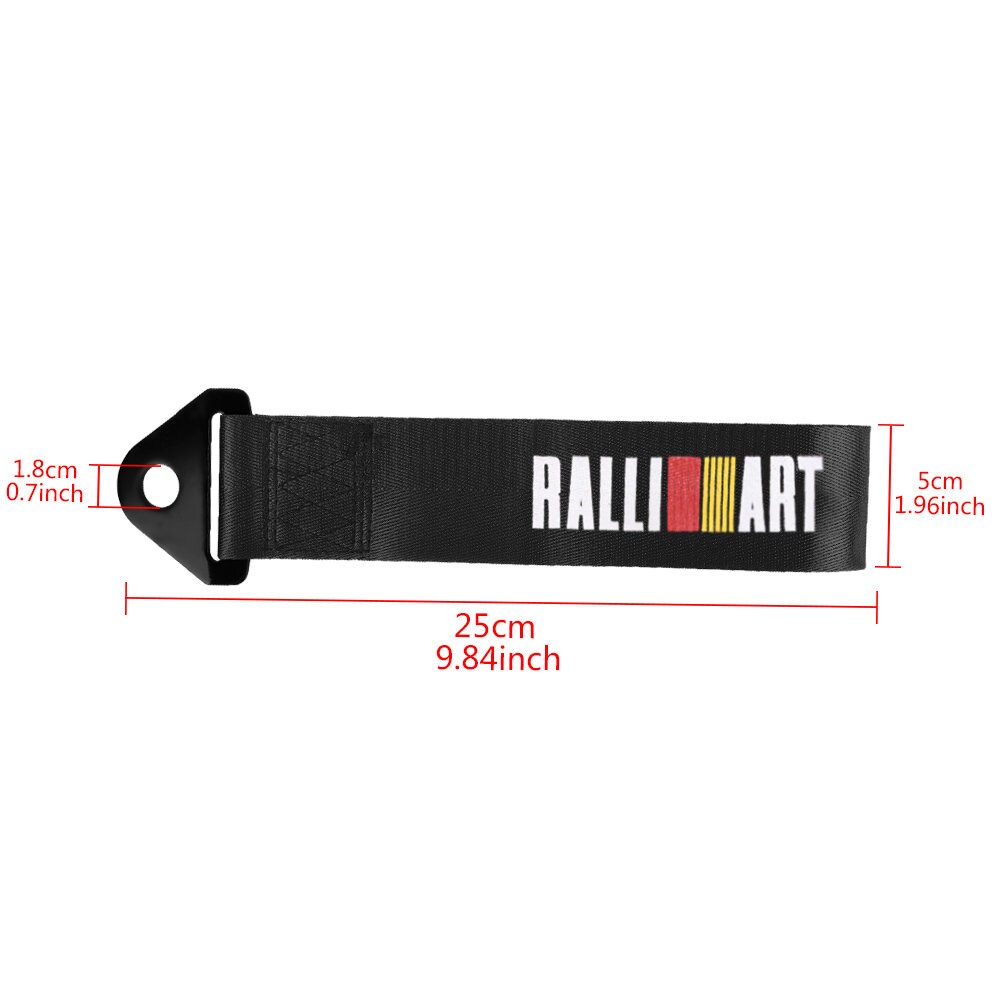 Brand New Ralliart High Strength Black Tow Towing Strap Hook For Front / REAR BUMPER JDM