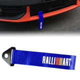 Brand New Ralliart High Strength Blue Tow Towing Strap Hook For Front / REAR BUMPER JDM