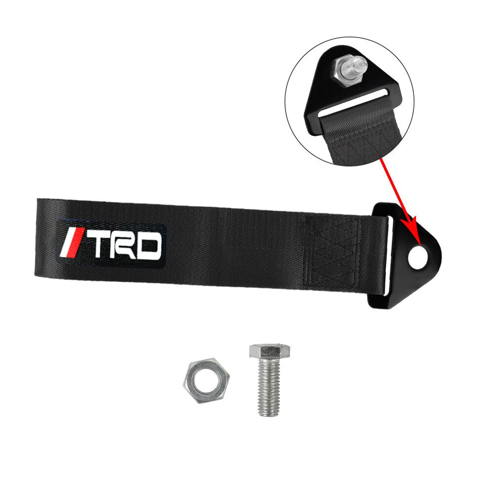 Brand New TRD High Strength Black Tow Towing Strap Hook For Front / REAR BUMPER JDM