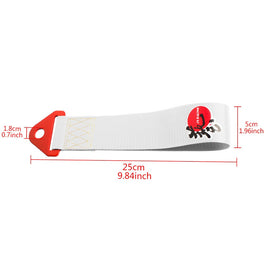 Brand New J's Racing High Strength White Tow Towing Strap Hook For Front / REAR BUMPER JDM