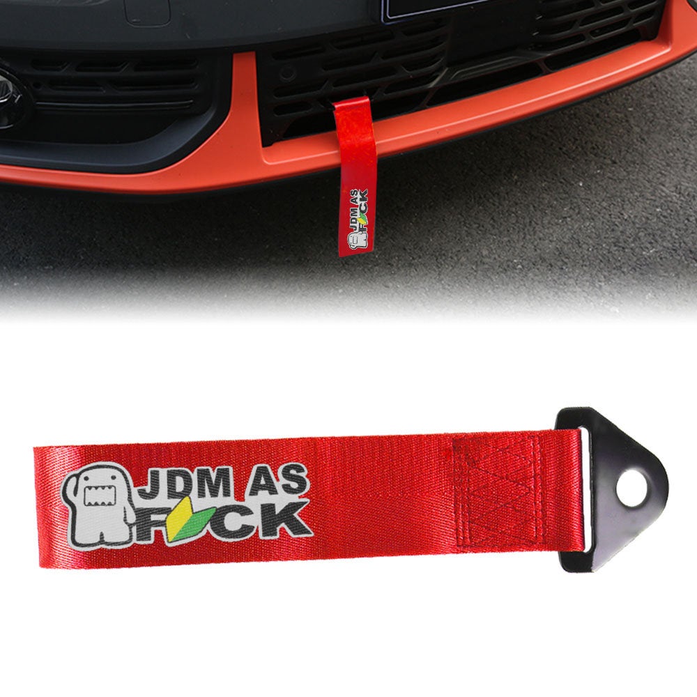 Brand New Jdm As Fck High Strength Red Tow Towing Strap Hook For Front / REAR BUMPER JDM