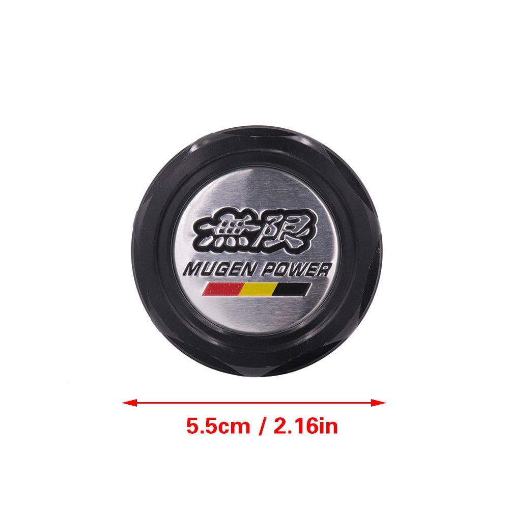 Brand New Jdm Mugen Emblem Brushed Black Engine Oil Filler Cap Badge For Honda / Acura