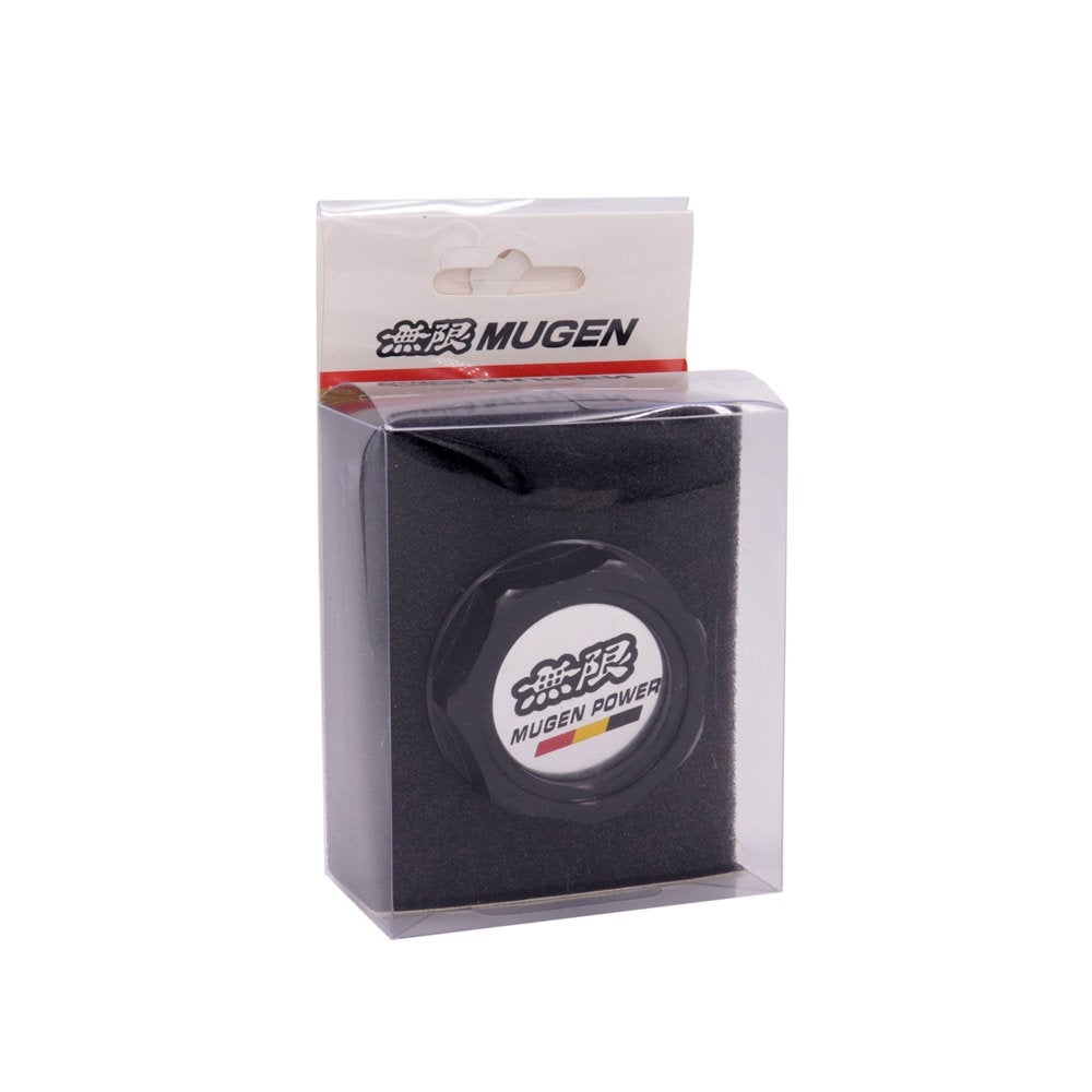 Brand New Jdm Mugen Emblem Brushed Black Engine Oil Filler Cap Badge For Honda / Acura