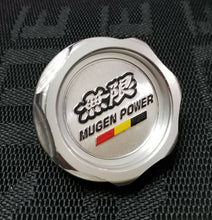 Load image into Gallery viewer, Brand New Jdm Mugen Emblem Brushed Silver Engine Oil Filler Cap Badge For Honda / Acura