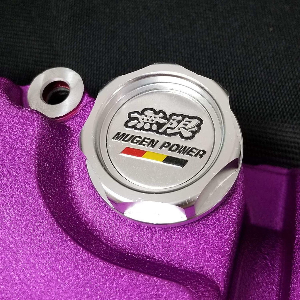 Brand New Jdm Mugen Emblem Brushed Silver Engine Oil Filler Cap Badge For Honda / Acura