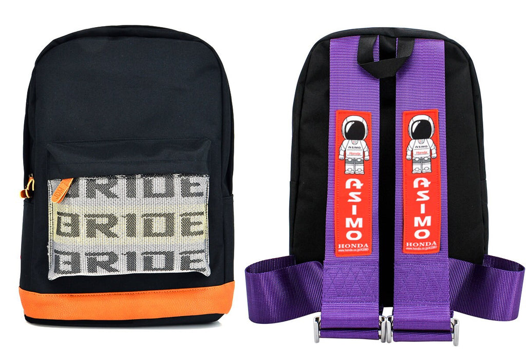 Brand New JDM Asimo Bride Racing Purple Harness Adjustable Shoulder Strap Back Pack