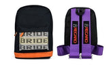 Brand New JDM Recaro Bride Racing Purple Harness Adjustable Shoulder Strap Back Pack