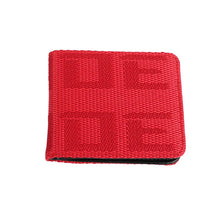 Load image into Gallery viewer, Brand New JDM Bride Red Custom Stitched Racing Fabric Bifold Wallet Leather Gradate Men