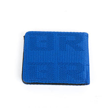 Load image into Gallery viewer, Brand New JDM Bride Blue Custom Stitched Racing Fabric Bifold Wallet Leather Gradate Men