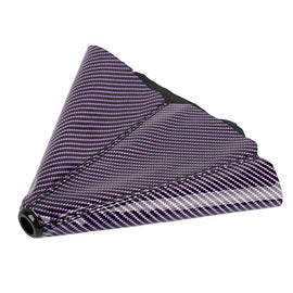 Brand New Universal Carbon Fiber Purple Leather PVC Style Black Stitch Leather Gear Manual Shifter Shift Knob Boot