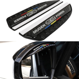Brand New 2PCS Universal MUGEN Carbon Fiber Rear View Side Mirror Visor Shade Rain Shield Water Guard