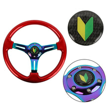 Load image into Gallery viewer, Brand New 350mm 14&quot; Universal JDM Red Deep Dish ABS Racing Steering Wheel Neo-Chrome Spoke