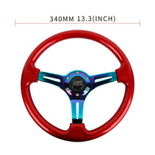 Load image into Gallery viewer, Brand New 350mm 14&quot; Universal Mugen Red Deep Dish ABS Racing Steering Wheel Neo-Chrome Spoke