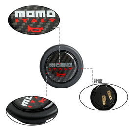 Brand New Universal Momo Car Horn Button Steering Wheel Center Cap Carbon Fiber
