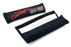 Brand New 2PCS JDM Ralliart Black Racing Logo Embroidery Seat Belt Cover Shoulder Pads New