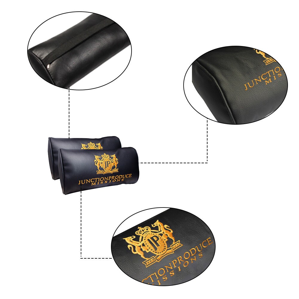 Brand New 2PCS Embroidery JP Junction Produce Vip Car Neck Rest Pillow Headrest Cushion