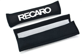 Brand New 2PCS JDM Recaro Black Racing Logo Embroidery Seat Belt Cover Shoulder Pads New