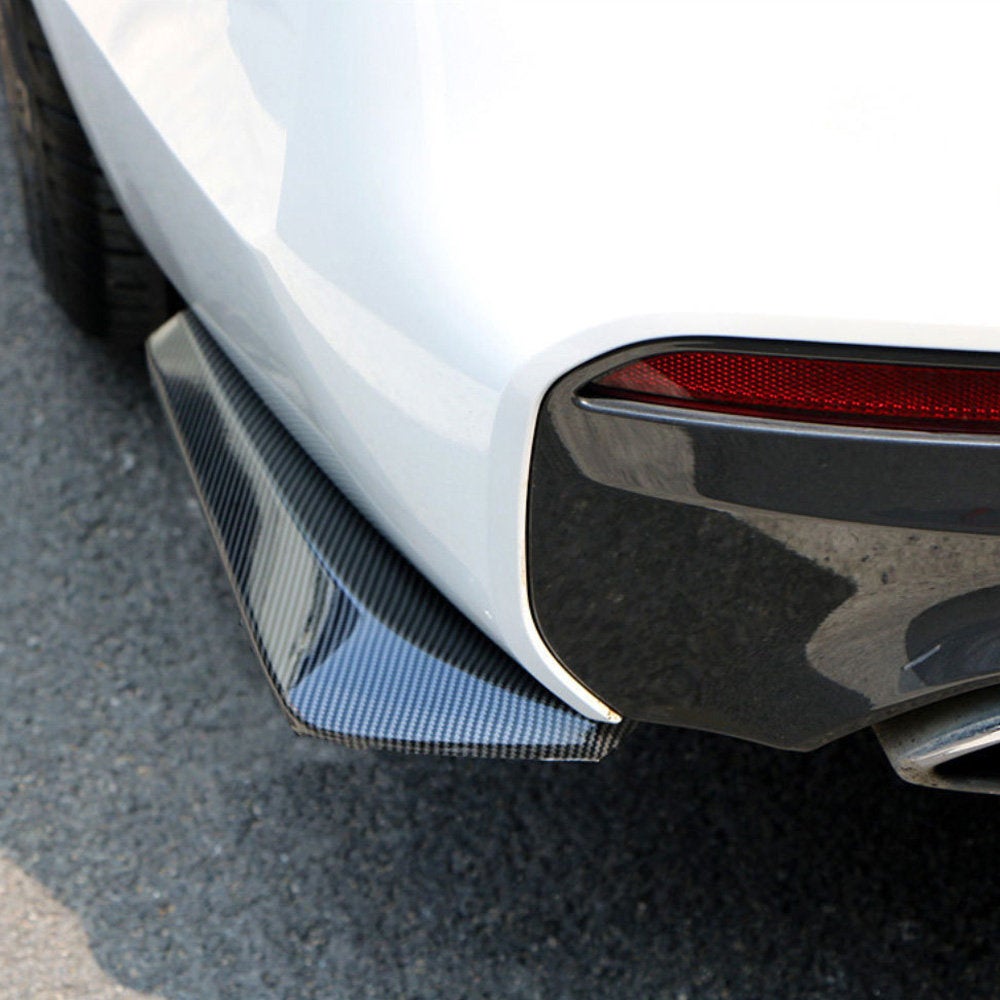 Brand New 2PCS Car Rear Bumper Lip Diffuser Splitter Canard Protector Carbon Fiber Universal