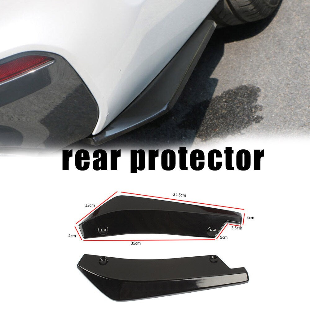 Brand New 2PCS Car Rear Bumper Lip Diffuser Splitter Canard Protector Black Universal