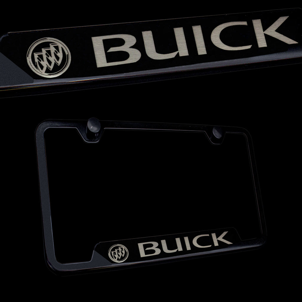 Brand New 1PCS Buick Black Stainless Steel License Plate Frame Officially Licensed