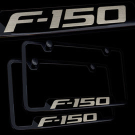 Brand New 2PCS F150 Black Stainless Steel License Plate Frame Officially Licensed