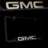 Brand New 1PCS GMC Black Stainless Steel License Plate Frame Officially Licensed