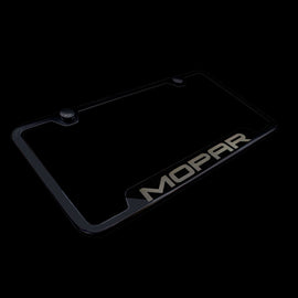 Brand New 2PCS Mopar Black Stainless Steel License Plate Frame Officially Licensed