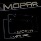 Brand New 2PCS Mopar Black Stainless Steel License Plate Frame Officially Licensed