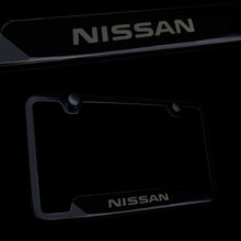 Load image into Gallery viewer, Brand New 1PCS Nissan Black Stainless Steel License Plate Frame Officially Licensed