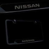 Brand New 1PCS Nissan Black Stainless Steel License Plate Frame Officially Licensed