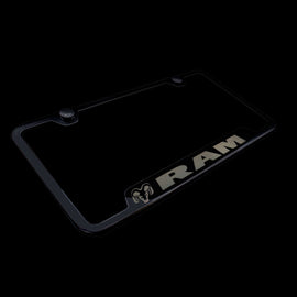 Brand New 1PCS Dodge Ram Black Stainless Steel License Plate Frame Officially Licensed
