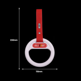 Brand New Universal Ralliart White Round Red Strap JDM TSURIKAWA Ring Subway Train Bus Handle Strap Charm Drift