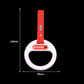 Brand New Universal Nismo White Round Red Strap JDM TSURIKAWA Ring Subway Train Bus Handle Strap Charm Drift