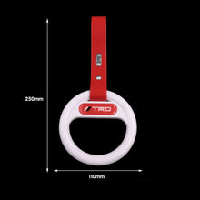 Load image into Gallery viewer, Brand New Universal TRD White Round Red Strap JDM TSURIKAWA Ring Subway Train Bus Handle Strap Charm Drift