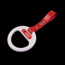 Load image into Gallery viewer, Brand New Universal TRD White Round Red Strap JDM TSURIKAWA Ring Subway Train Bus Handle Strap Charm Drift