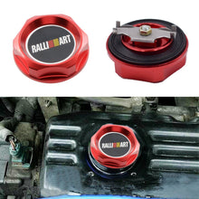 Load image into Gallery viewer, Brand New Jdm Ralliart Emblem Brushed Red Engine Oil Filler Cap Badge For Mitsubishi