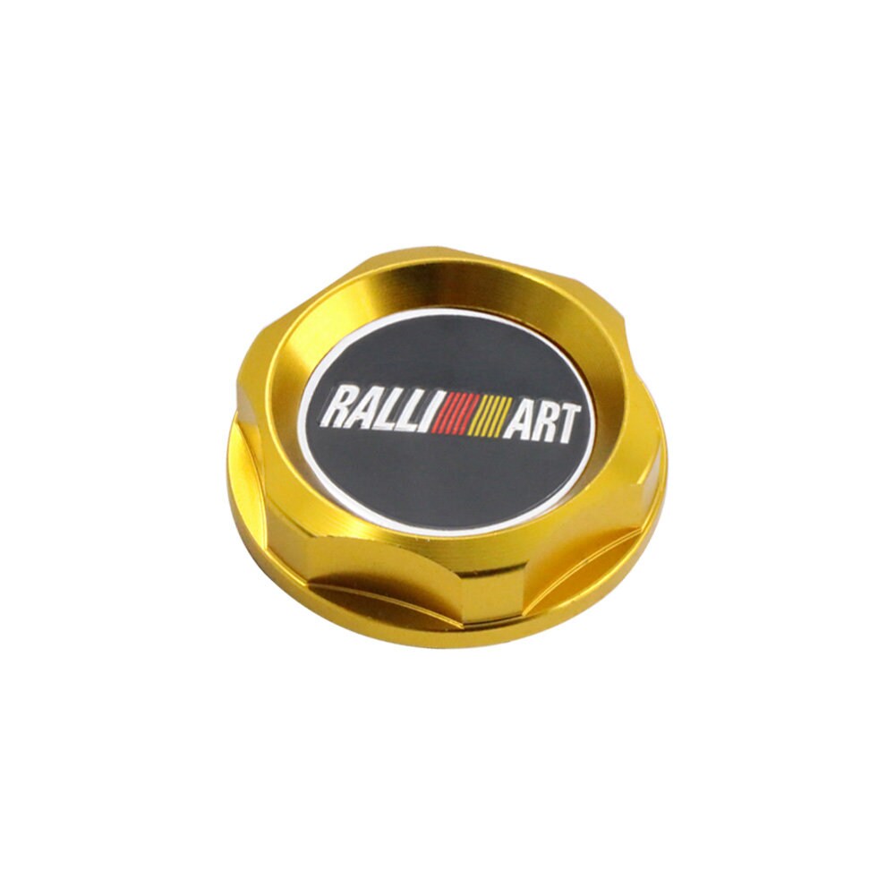 Brand New Jdm Ralliart Emblem Brushed Gold Engine Oil Filler Cap Badge For Mitsubishi