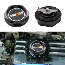 Load image into Gallery viewer, Brand New Jdm Ralliart Emblem Brushed Black Engine Oil Filler Cap Badge For Mitsubishi