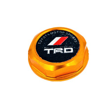Load image into Gallery viewer, Brand New Jdm TRD Emblem Brushed Gold Engine Oil Filler Cap Badge For Toyota